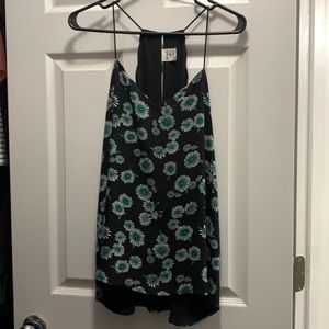 Black tank with sunflowers from Express